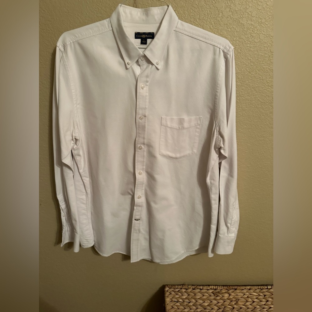 Men's Club Room Button-Down -White - Large
